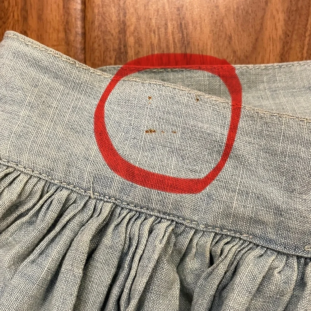 Denim & Supply Ralph Lauren Chambray Mini Skater Skirt Embroidered Blue NWT. - Picture 12 of 13